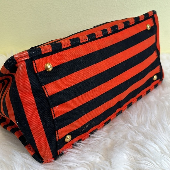 💯Authentic PRADA Canapa Striped Tote Arancio🍀 - Picture 8 of 15